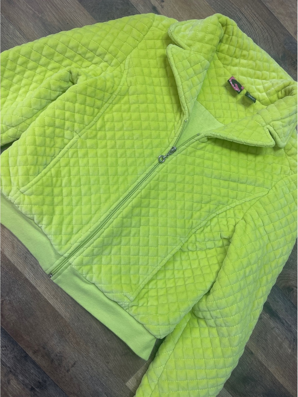 Factor neon quilted copped puffer jacket